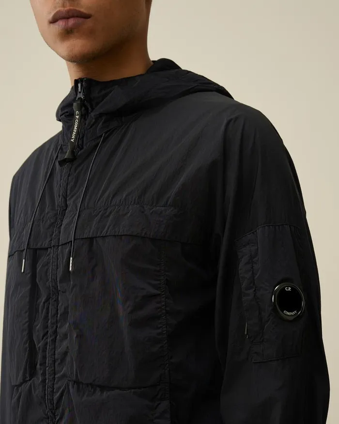 Man ChromeR Hooded Jacket Total Eclipse 8211 Blue CP Company Jacket and Coats