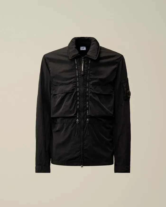 Man ChromeR Hooded Overshirt Black CP Company Overshirt