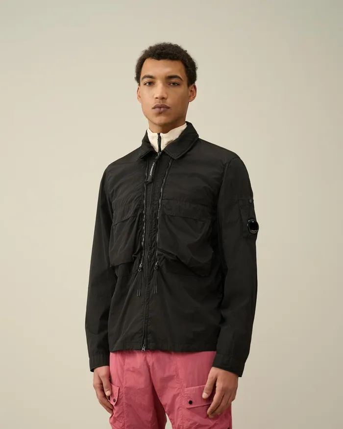 Man ChromeR Hooded Overshirt Black CP Company Overshirt
