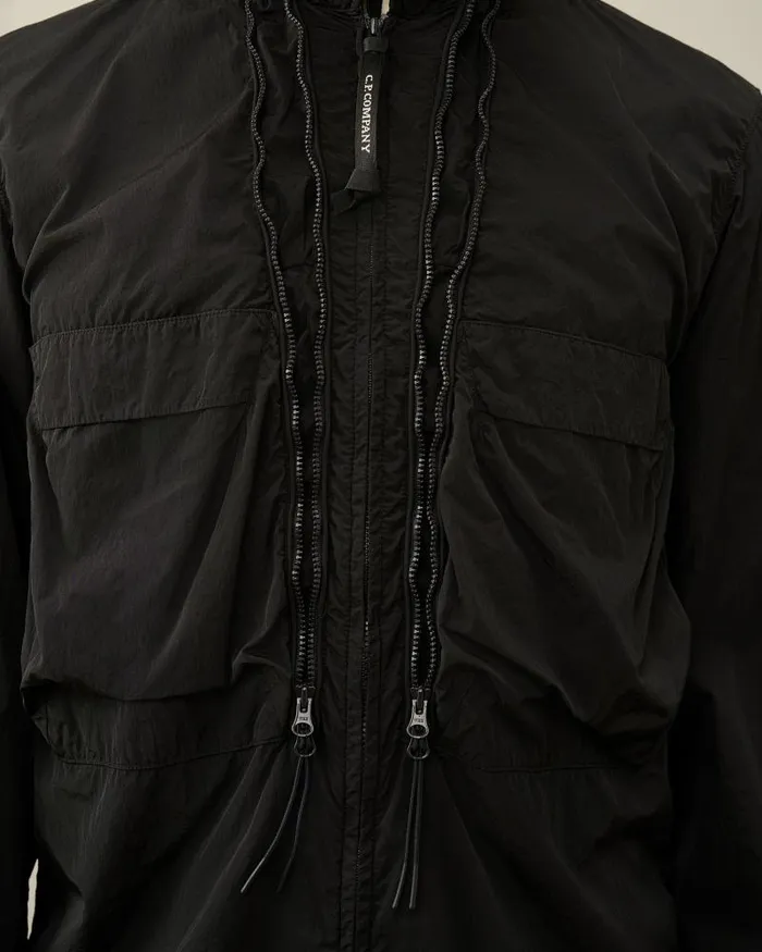 Man ChromeR Hooded Overshirt Black CP Company Overshirt