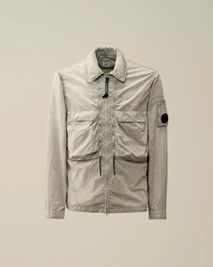 Man ChromeR Hooded Overshirt Drizzle Grey CP Company Overshirt