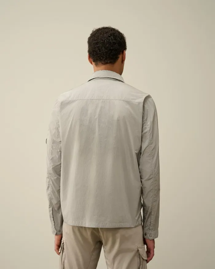 Man ChromeR Hooded Overshirt Drizzle Grey CP Company Overshirt