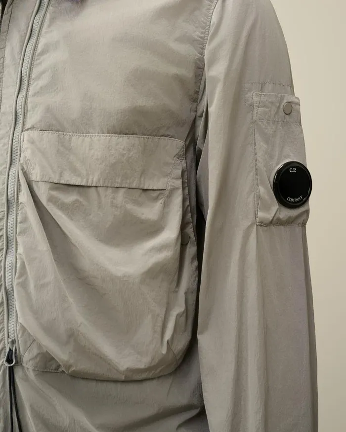 Man ChromeR Hooded Overshirt Drizzle Grey CP Company Overshirt