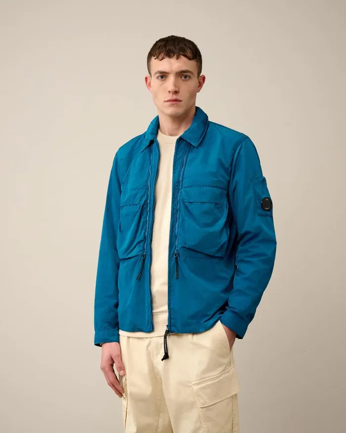 Man ChromeR Hooded Overshirt Ink Blue CP Company Overshirt