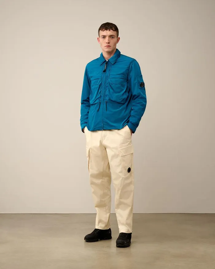 Man ChromeR Hooded Overshirt Ink Blue CP Company Overshirt