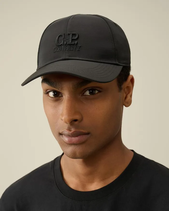 Man ChromeR Logo Cap Black CP Company Hats