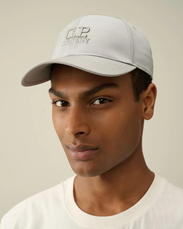 Man ChromeR Logo Cap Drizzle Grey CP Company Hats