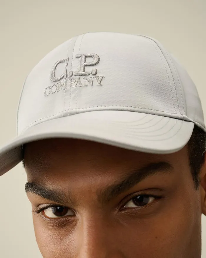 Man ChromeR Logo Cap Drizzle Grey CP Company Hats
