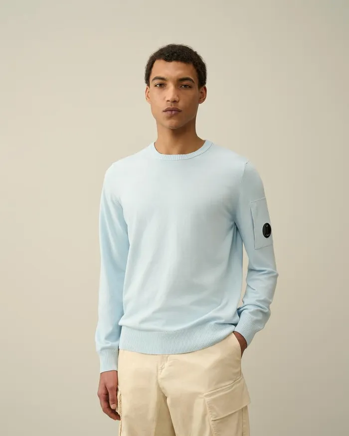 Man Cotton Crepe Jumper Starlight Blue CP Company Jumpers