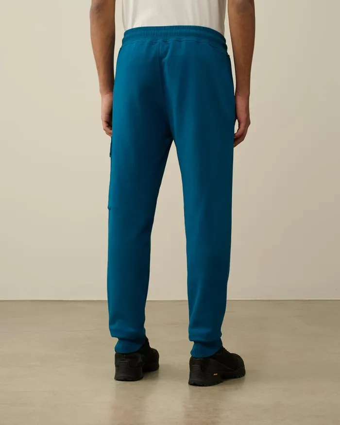 Man Cotton Diagonal Fleece Cargo Sweatpants Ink Blue CP Company Tracksuits and Shorts