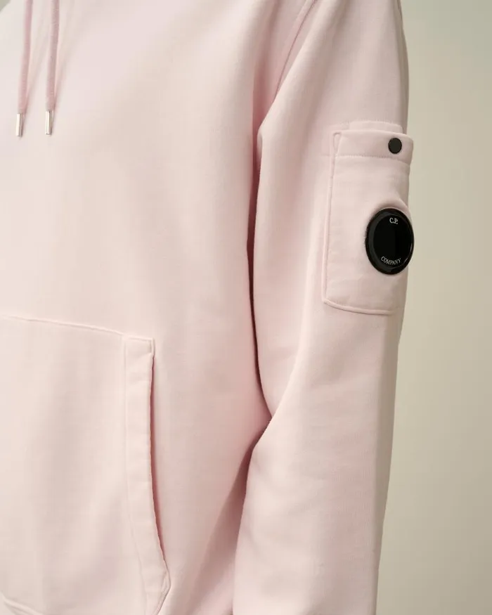 Man Cotton Diagonal Fleece Lens Hoodie Heavenly Pink CP Company Sweatshirts