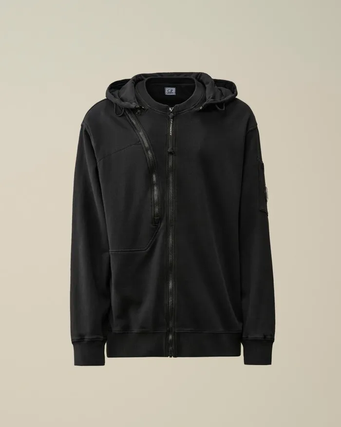 Man Cotton Fleece Hooded Sweatshirt Black CP Company Sweatshirts