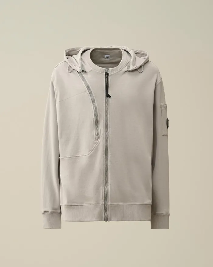 Man Cotton Fleece Hooded Sweatshirt Drizzle Grey CP Company Sweatshirts