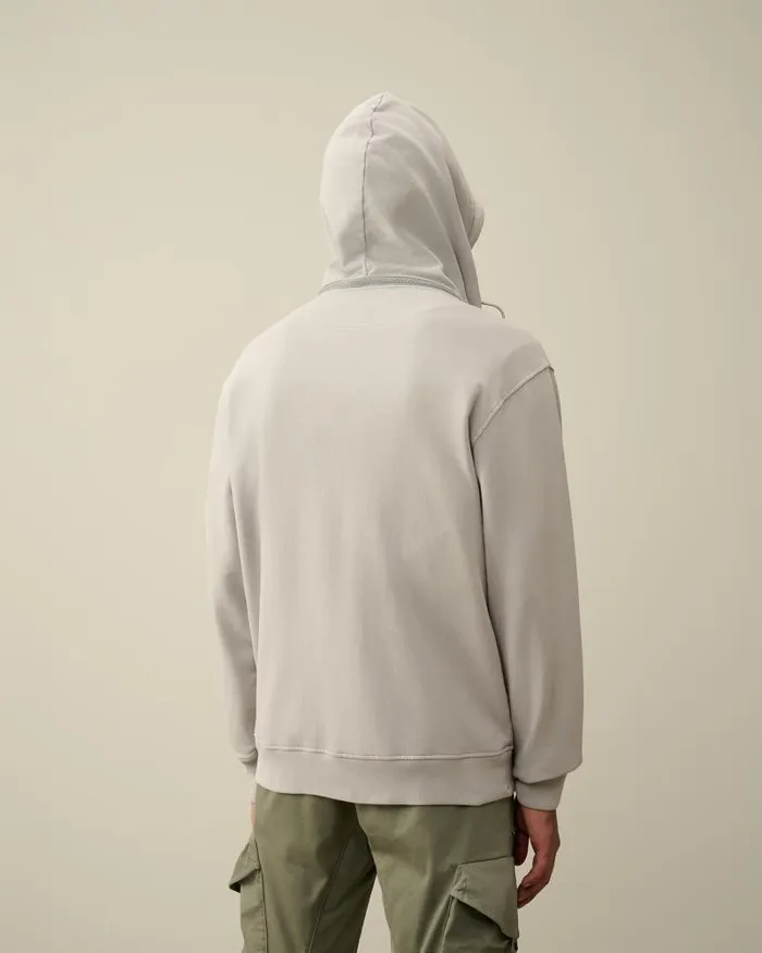Man Cotton Fleece Hooded Sweatshirt Drizzle Grey CP Company Sweatshirts