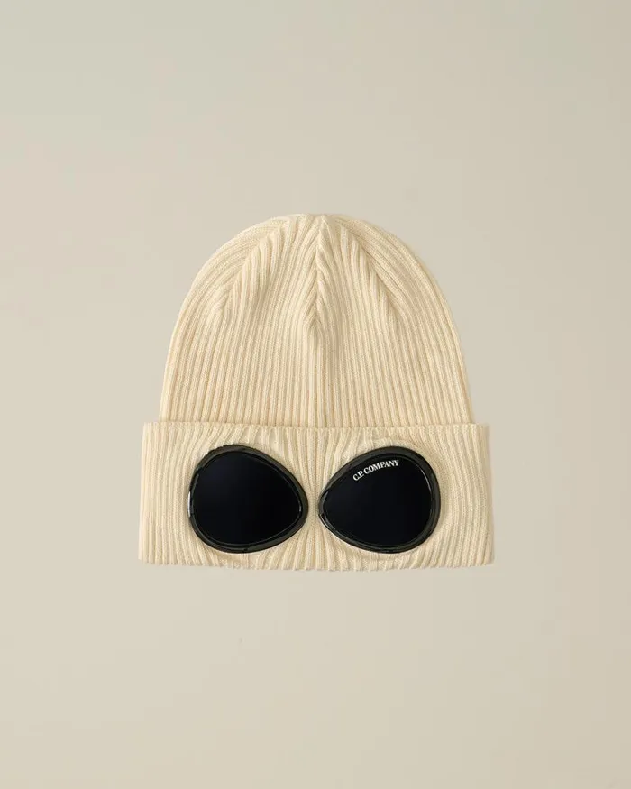 Man Cotton Goggle Beanie Pistachio Shell 8211 Beige CP Company Hats
