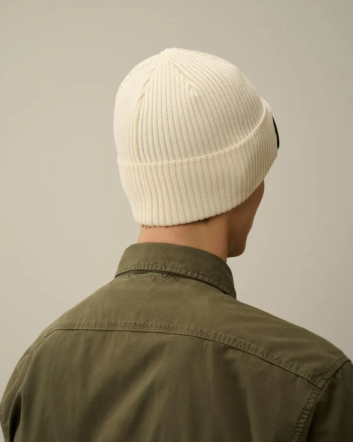 Man Cotton Goggle Beanie Pistachio Shell 8211 Beige CP Company Hats