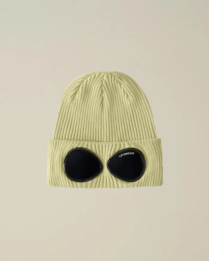 Man Cotton Goggle Beanie White Pear CP Company Hats