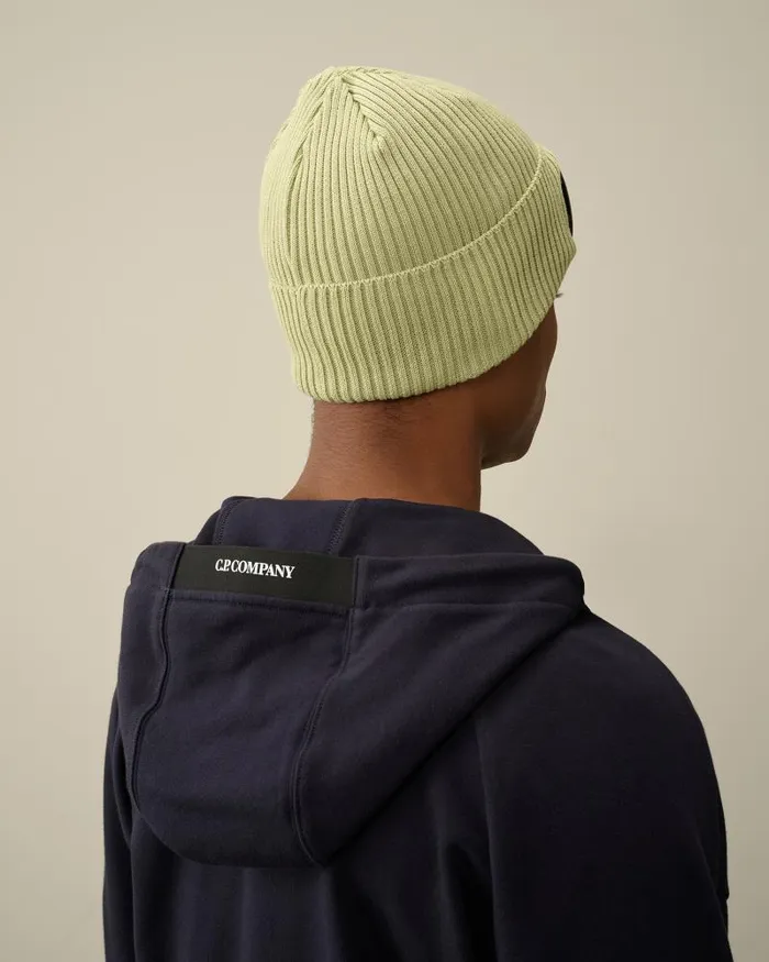 Man Cotton Goggle Beanie White Pear CP Company Hats