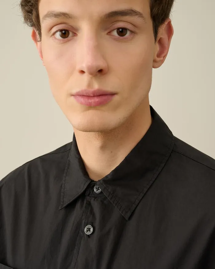 Man Cotton Popeline Overshirt Black CP Company Overshirt