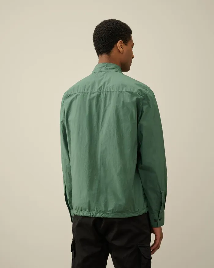 Man Cotton Popeline Overshirt Duck Green CP Company Overshirt