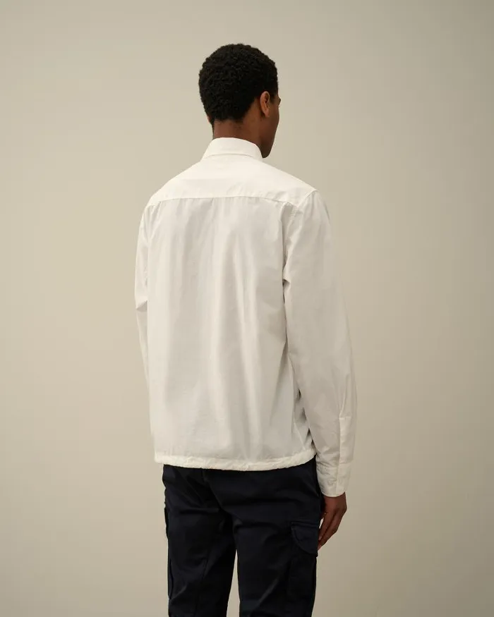 Man Cotton Popeline Overshirt Gauze White CP Company Overshirt