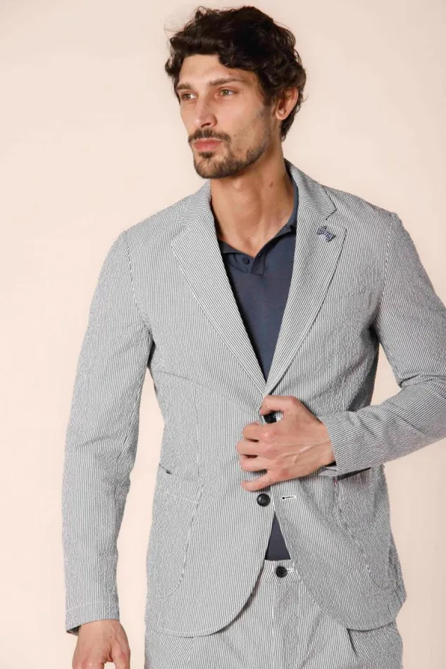 Man Da Vinci Blazer In Striped Seersucker Regular Mason039s Blazers