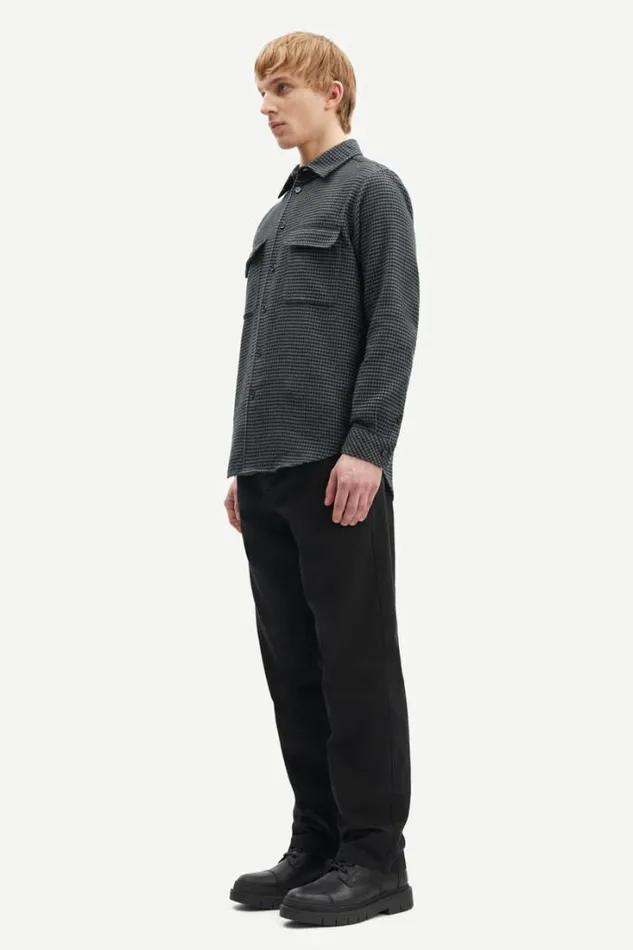Man Damon E Shirt 14424 Grey Houndstooth Samse Samse Shirts
