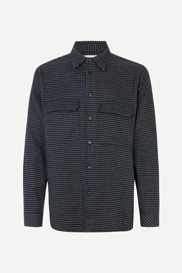 Man Damon E Shirt 14424 Grey Houndstooth Samse Samse Shirts