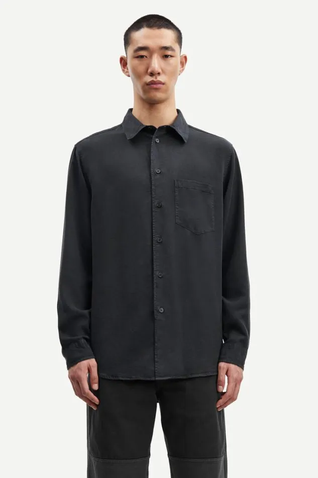 Man Damon P Shirt 14982 Black Samse Samse Shirts