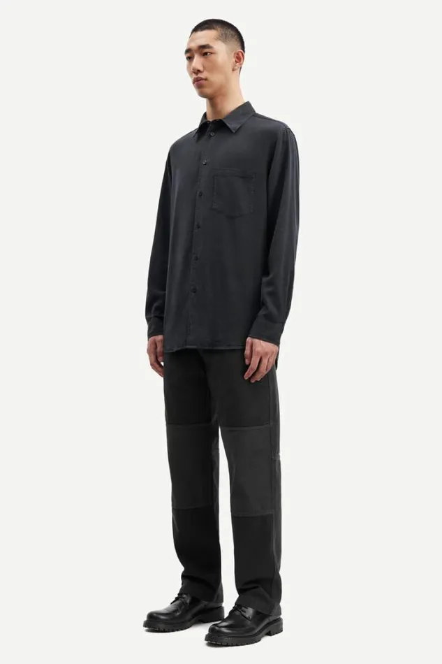 Man Damon P Shirt 14982 Black Samse Samse Shirts
