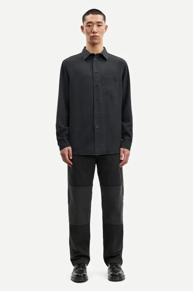 Man Damon P Shirt 14982 Black Samse Samse Shirts
