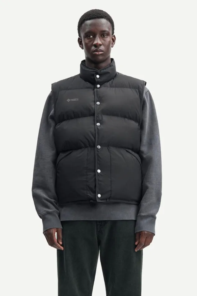 Man David Vest 11684 Black Samse Samse Jackets and Coats