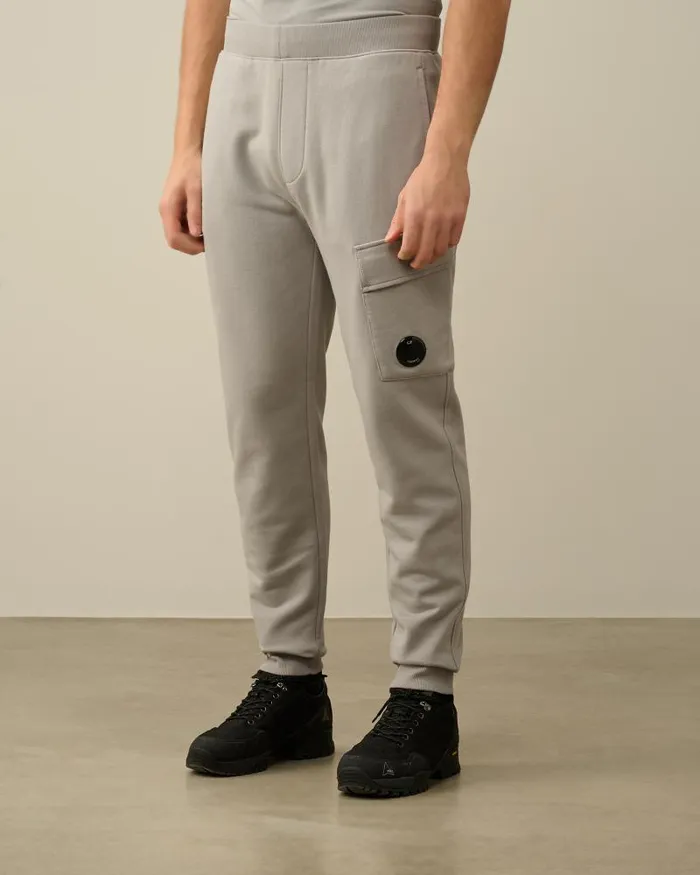 Man Diagonal Raised Fleece Cargo Sweatpants Drizzle Grey CP Company Tracksuits and Shorts