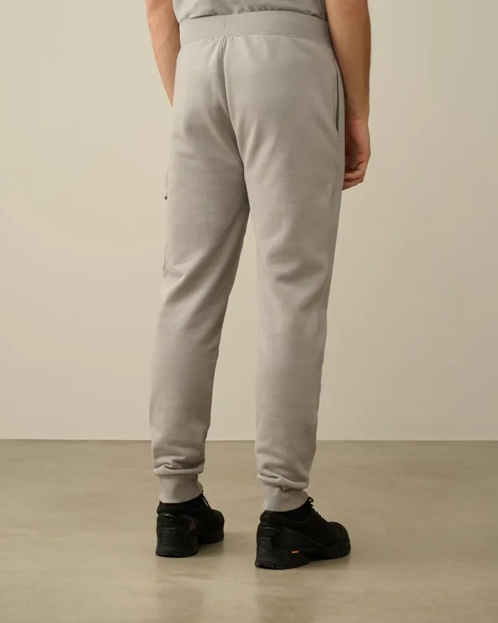 Man Diagonal Raised Fleece Cargo Sweatpants Drizzle Grey CP Company Tracksuits and Shorts