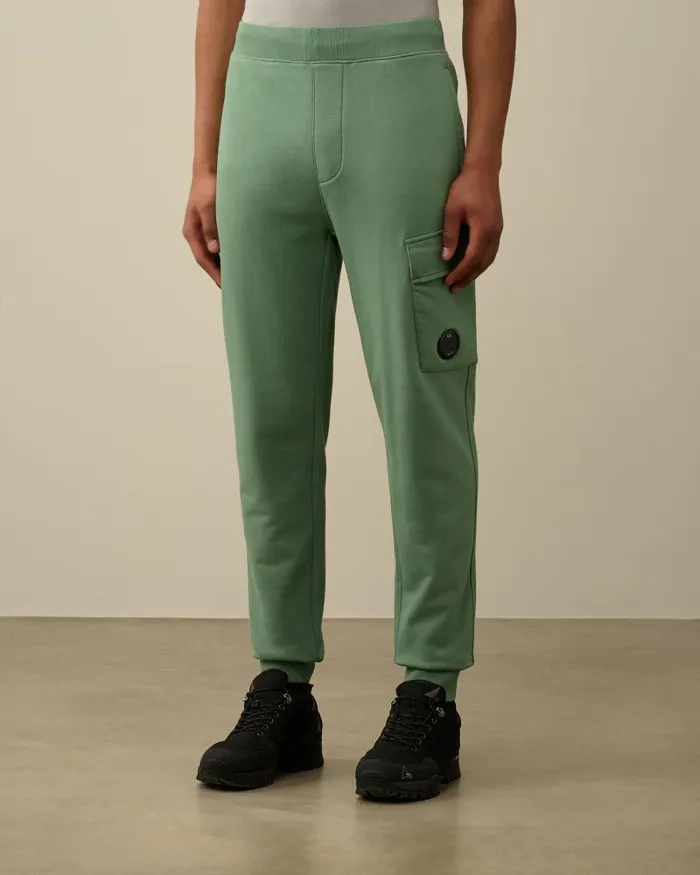 Man Diagonal Raised Fleece Cargo Sweatpants Green Bay CP Company Tracksuits and Shorts