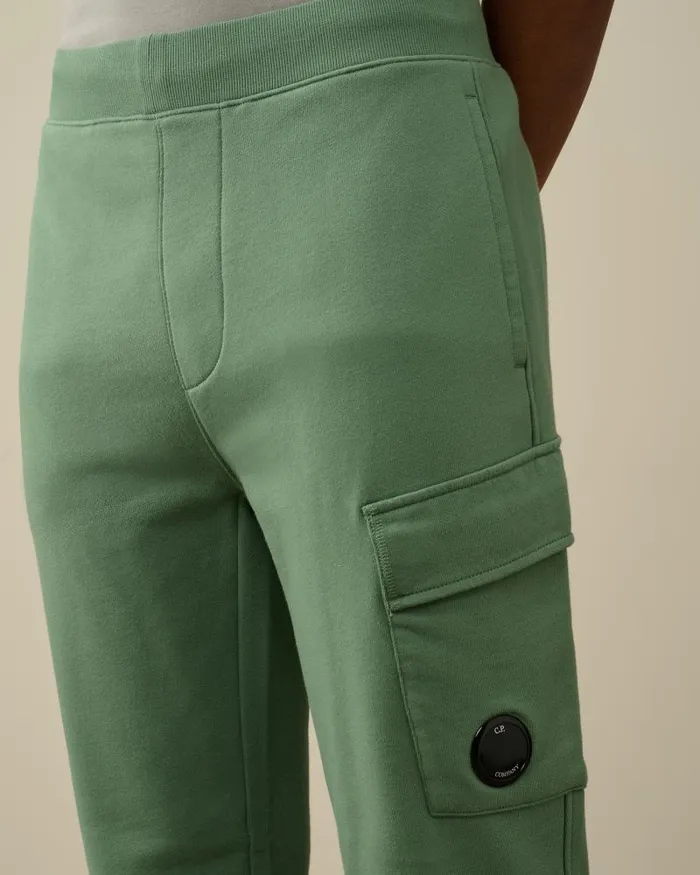 Man Diagonal Raised Fleece Cargo Sweatpants Green Bay CP Company Tracksuits and Shorts