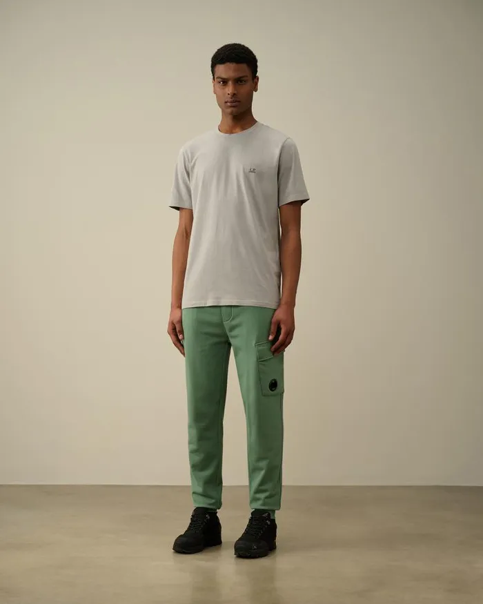 Man Diagonal Raised Fleece Cargo Sweatpants Green Bay CP Company Tracksuits and Shorts