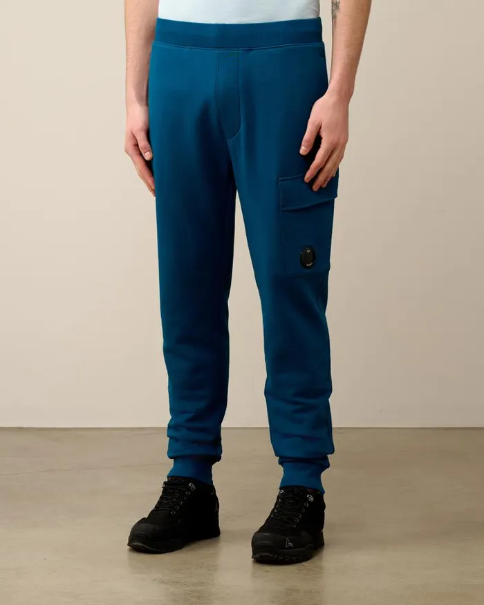 Man Diagonal Raised Fleece Cargo Sweatpants Ink Blue CP Company Tracksuits and Shorts