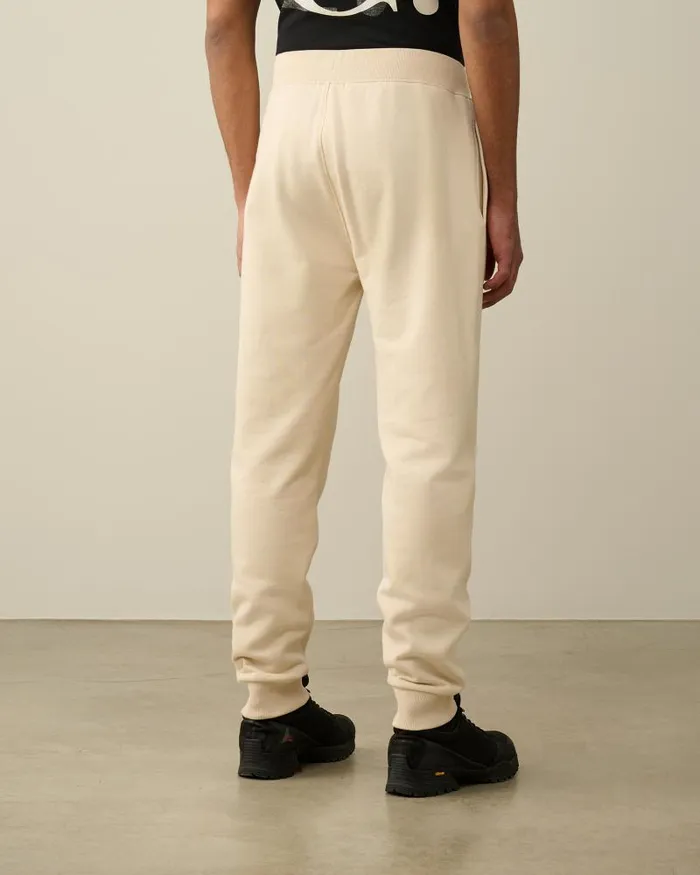 Man Diagonal Raised Fleece Cargo Sweatpants Pistachio Shell 8211 Beige CP Company Tracksuits and Shorts