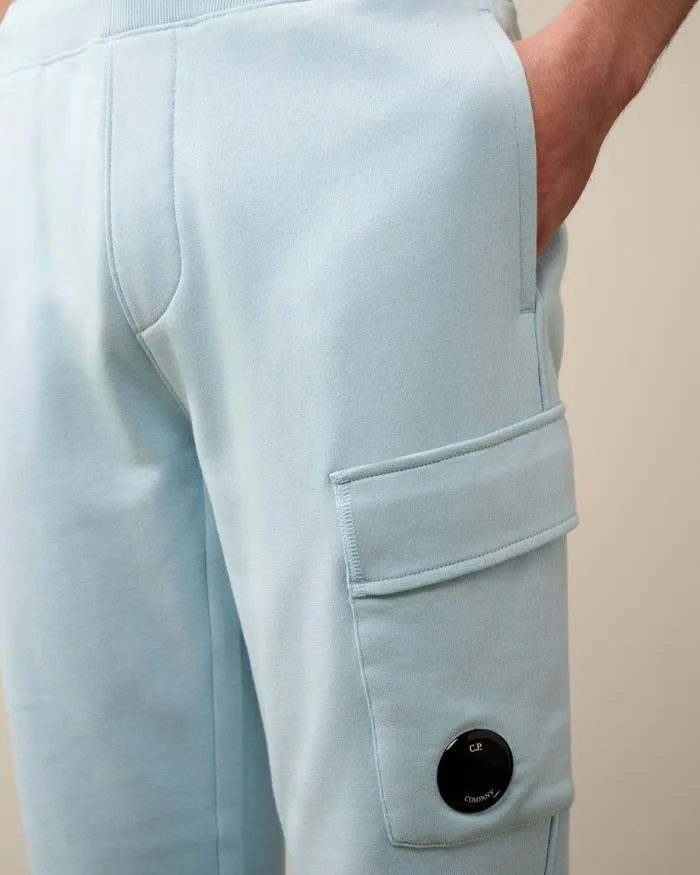 Man Diagonal Raised Fleece Cargo Sweatpants Starlight Blue CP Company Tracksuits and Shorts