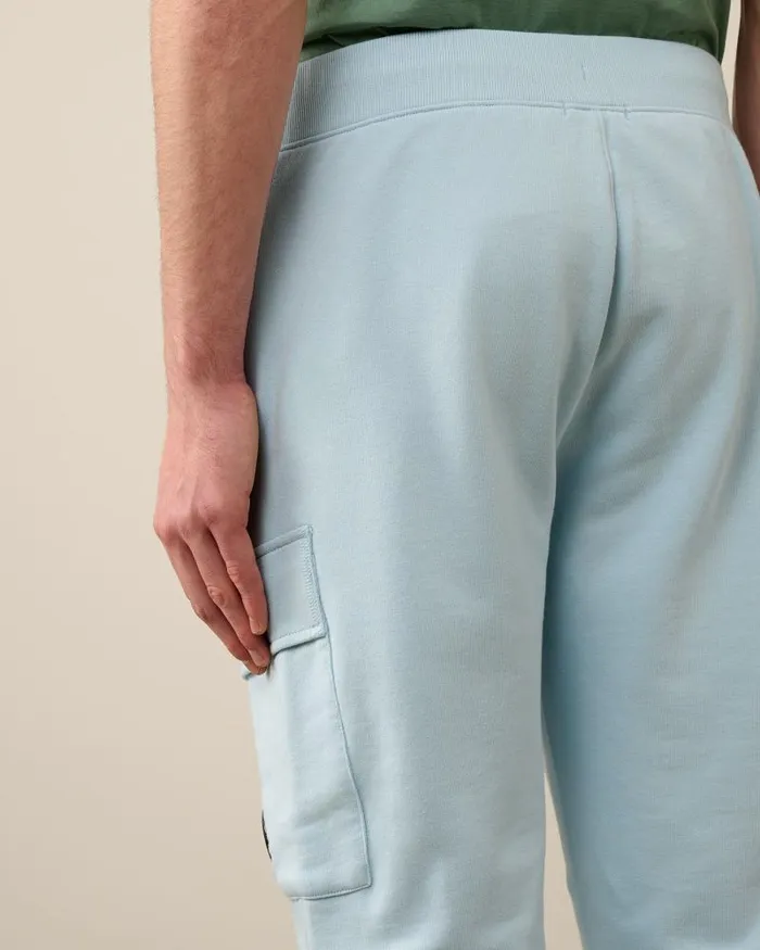 Man Diagonal Raised Fleece Cargo Sweatpants Starlight Blue CP Company Tracksuits and Shorts