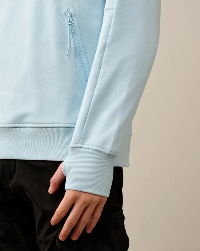 Man Diagonal Raised Fleece Goggle Hoodie Starlight Blue CP Company Sweatshirts