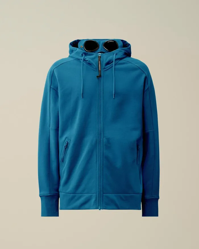 Man Diagonal Raised Fleece Goggle Zipped Hoodie Ink Blue CP Company Sweatshirts Man Diagonal Raised Fleece Goggle Zipped Hoodie Ink Blue CP Company Sweatshirts
