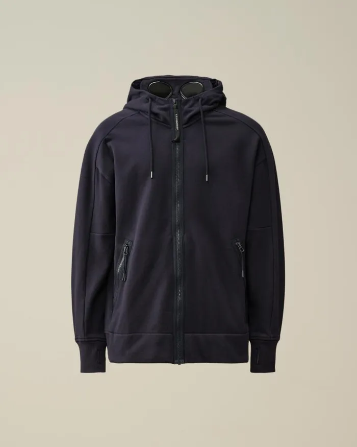 Man Diagonal Raised Fleece Goggle Zipped Hoodie Total Eclipse 8211 Blue CP Company Sweatshirts Man Diagonal Raised Fleece Goggle Zipped Hoodie Total Eclipse 8211 Blue CP Company Sweatshirts