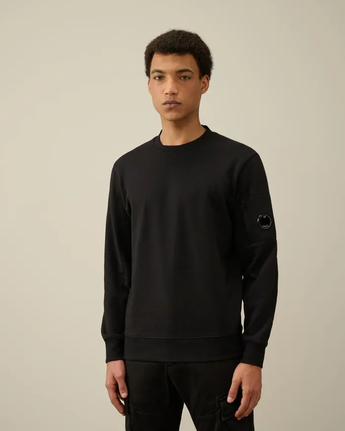 Man Diagonal Raised Fleece Sweatshirt Black CP Company Sweatshirts