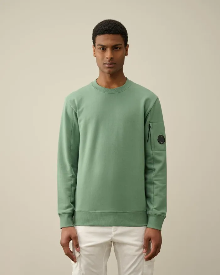 Man Diagonal Raised Fleece Sweatshirt Green Bay CP Company Sweatshirts