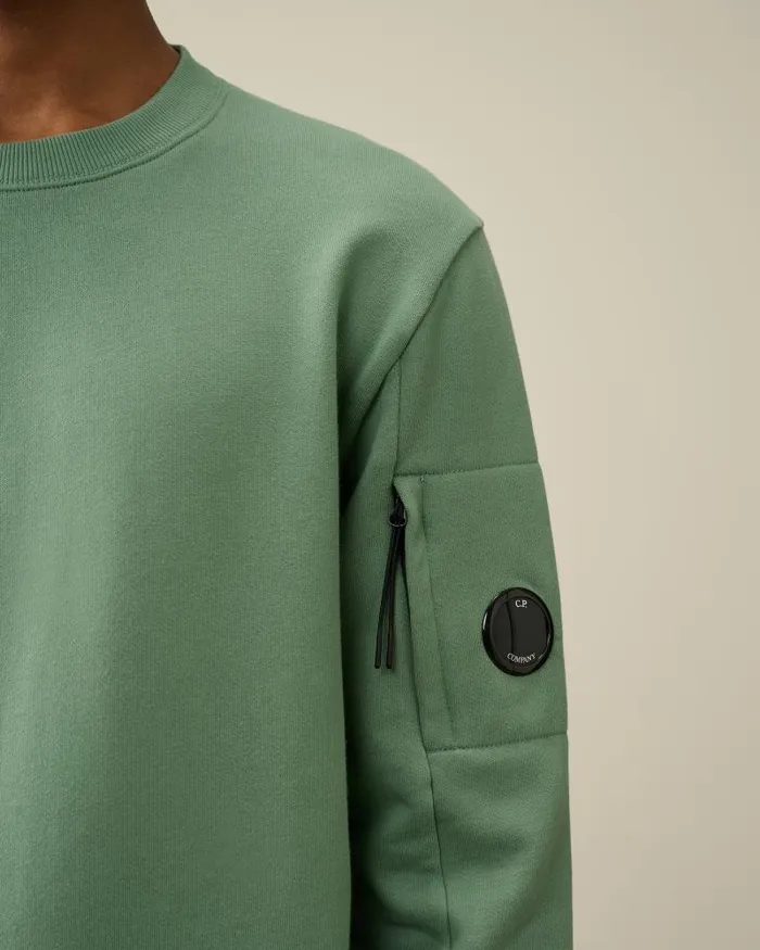 Man Diagonal Raised Fleece Sweatshirt Green Bay CP Company Sweatshirts