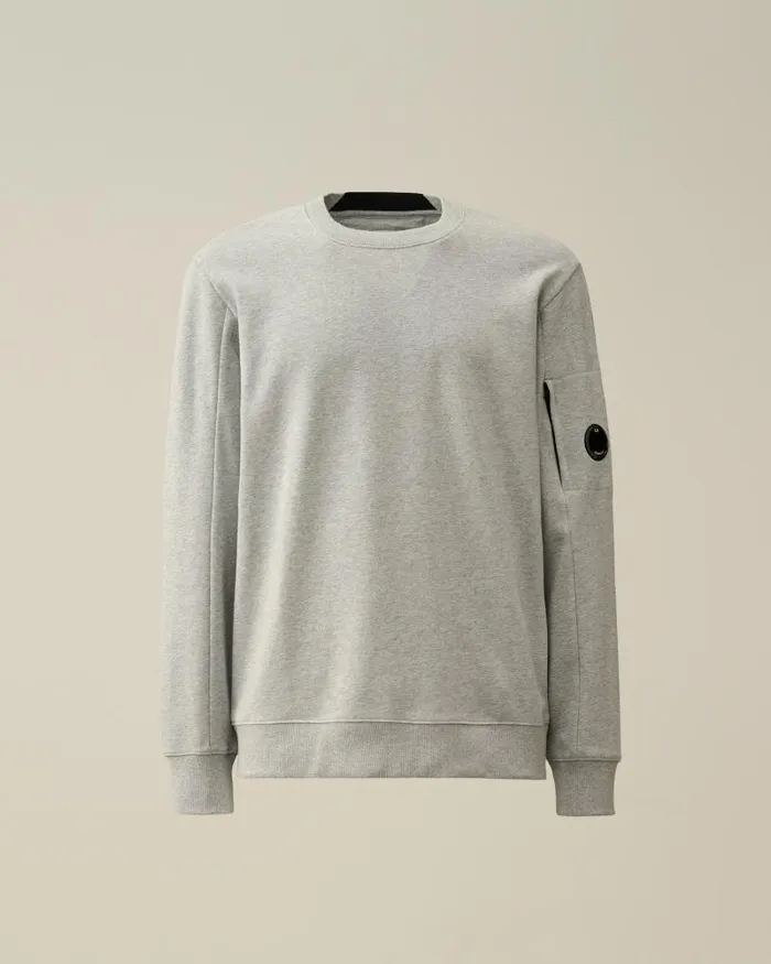 Man Diagonal Raised Fleece Sweatshirt Grey Melange CP Company Sweatshirts