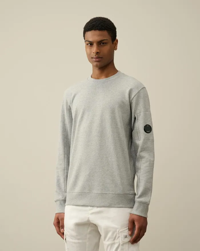 Man Diagonal Raised Fleece Sweatshirt Grey Melange CP Company Sweatshirts