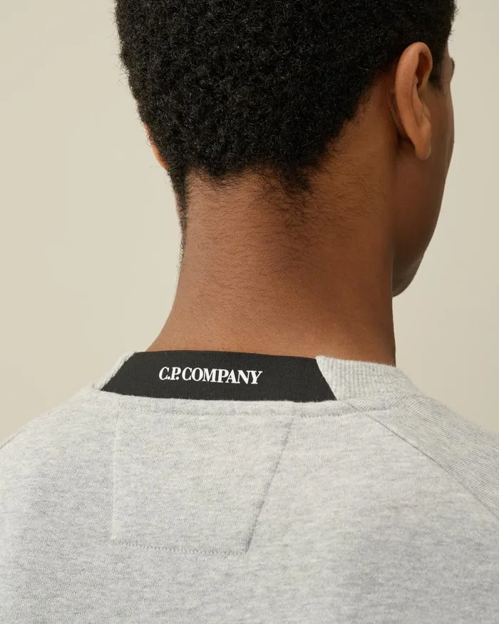 Man Diagonal Raised Fleece Sweatshirt Grey Melange CP Company Sweatshirts